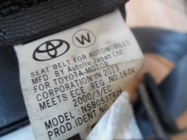 Preview: Toyota Yaris Verso Gurt Sicherheitsgurt Hinten Rechts
