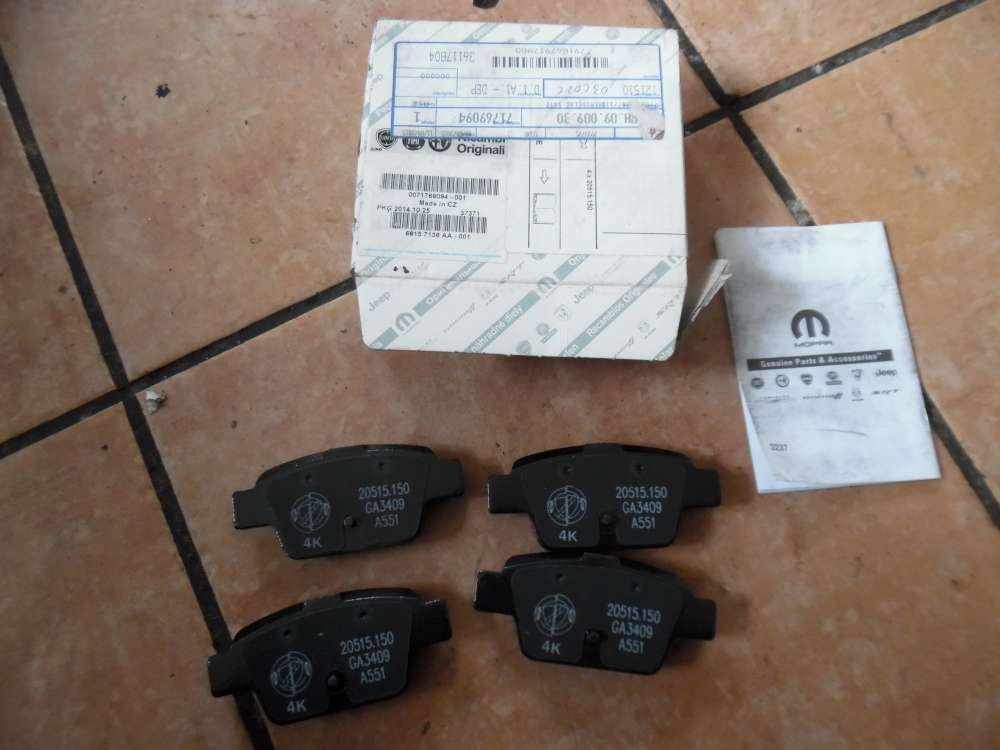 Fiat Jeep Alfa Romeo Lancia Bremsbelagsatz Hinten Mopar 71769094