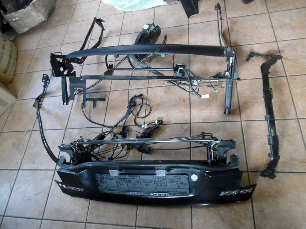 Peugeot 206 Cabrio Verdeckgestell Gestell Dach Mittel Rahmen Heckklappe und Schloss mit Verdeckpumpe 9639025080