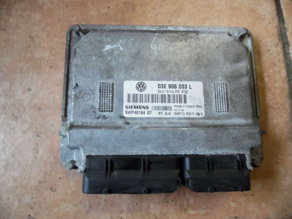 VW Polo 9N 1,2 Motorsteuerger?t Steuerger?t 03E906033L Siemens 5WP4019407