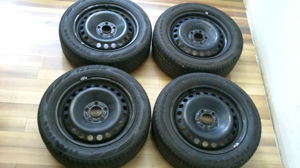 4 x Stahlfelgen mit Reifen Ford Sommerreifen 205/55R16 91V .6.1/2Jx16 ET 52.2