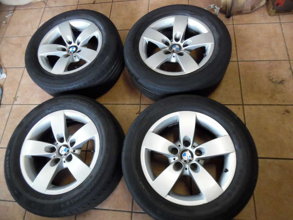 4x Alufelge mit Reifen f?r BMW 5er E60 E61 Continental Sommerreifen 225/55R16 7Jx16H2 6777345 16Zoll ET 20