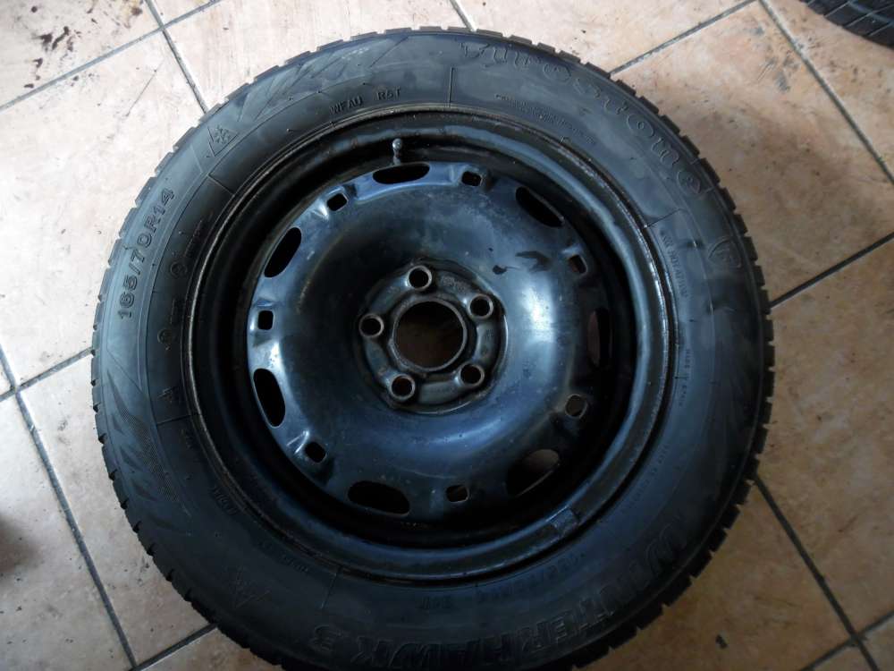 Stahlfelge mit Winterreifen f?r VW, Seat 165/70R14 81T Firestone 5X14 H2 ET 39 KBA 43736