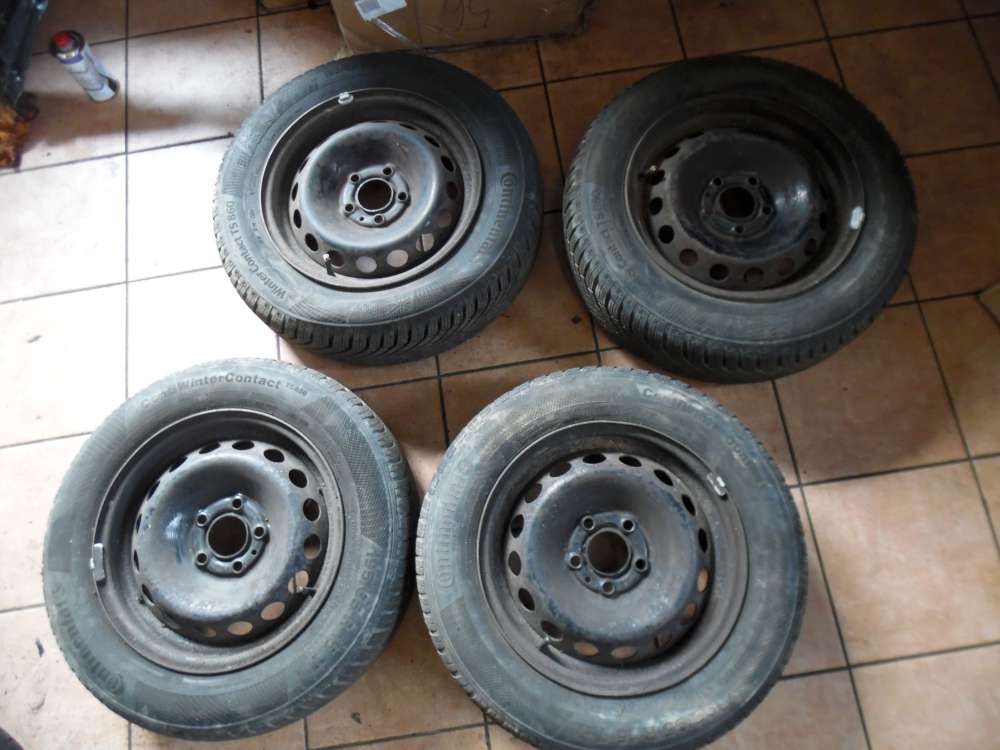 4x Stahlfelgen mit Wintrreifen Volvo V70 195/65R15 91T Continental 6,5Jx15 ET43