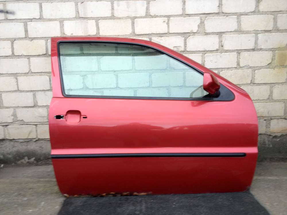 VW Polo 6N 3-T?ren Bj 1997 Fahrert?r T?r Vorne Rechts Farbe: Rot