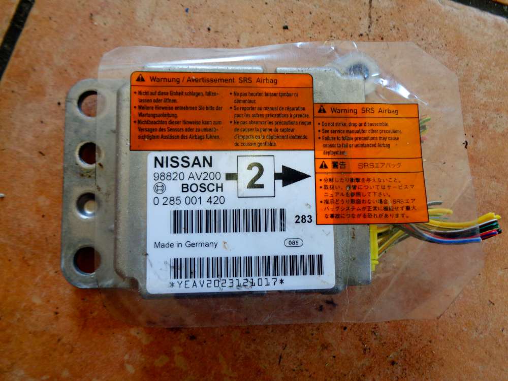 Nissan Primera P12 Bj:03 Airbagsteuerger?t Steuerger?t Airbag 98820AV200/0285001420